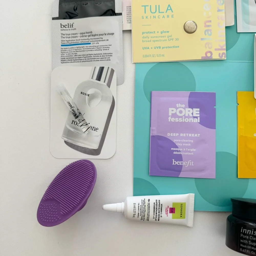 Sephora Benefit Tula Charlotte Tilbury Belief Caliray Skincare Makeup Samples